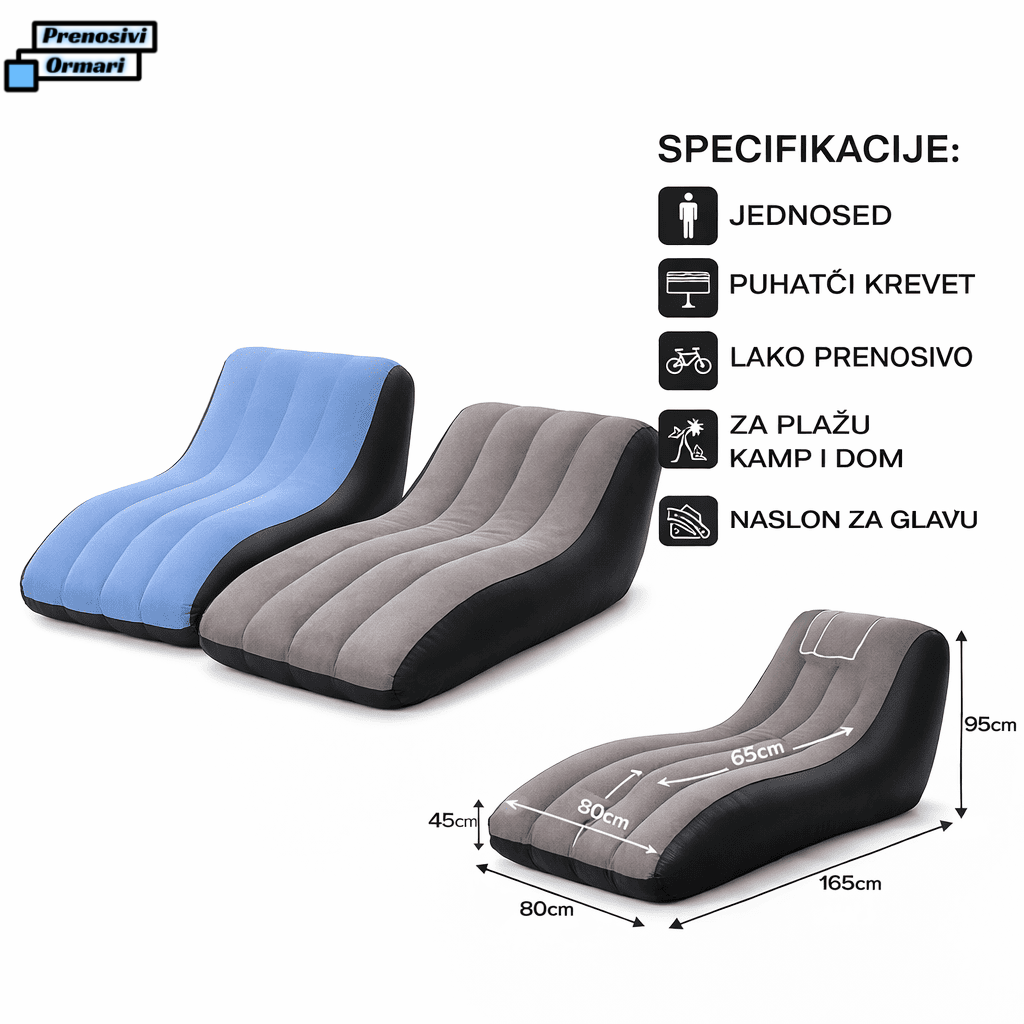 Prenosiva ležaljka sa ergonomskim dizajnom na naduvavanje - Slika 5